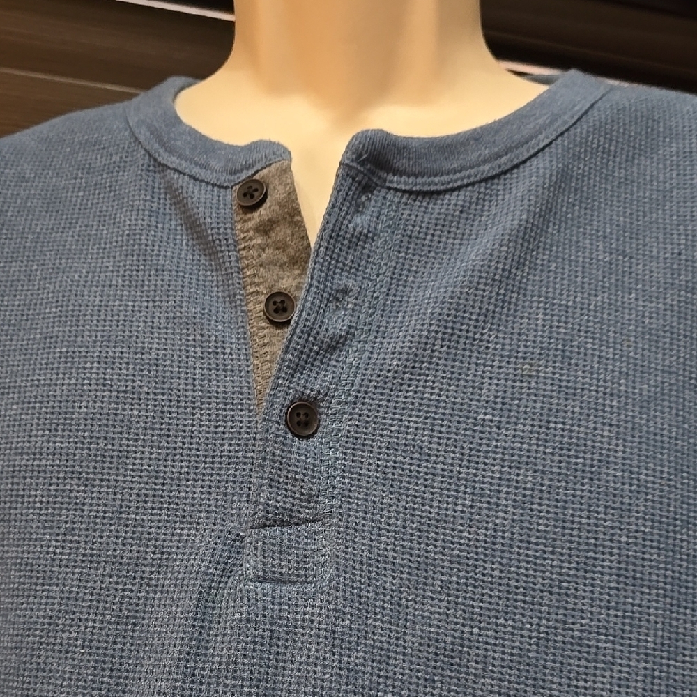 Blue Henley Long Sleeve Shirt